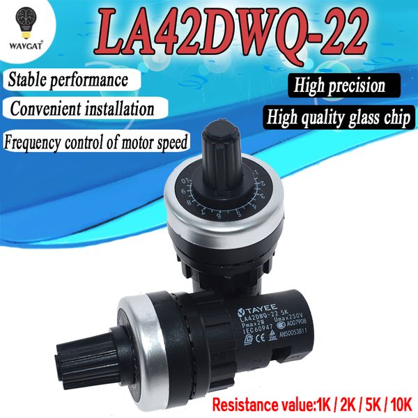 

la42dwq-22 1k 2k 5k 10k 22mm diameter pots rotary potentiometer converter governor inverter resistance switch