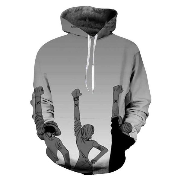 

one piece straw hat pirate sweat homme hoodies streetwear hoody streetwear men anime hoodie men sweatshirt, Black