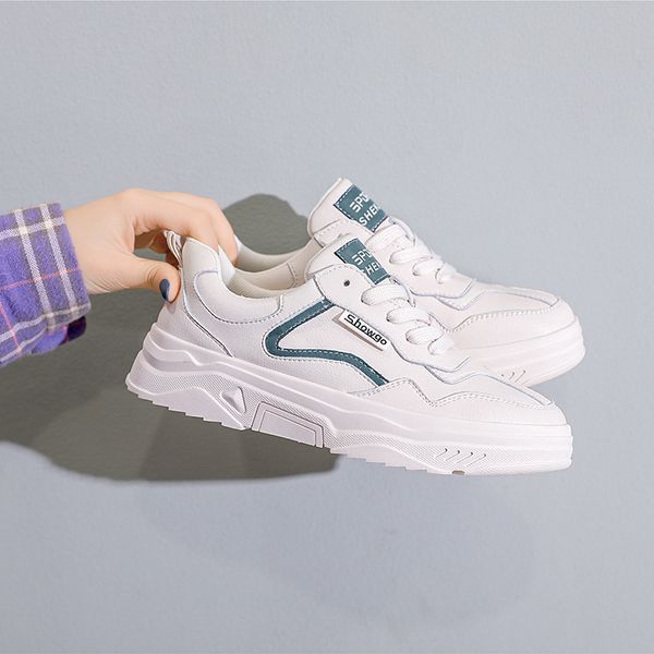 

chalaza casual shoes woman 2020 spring increase down flat shoes low help korean network red comfortable soft bottom genuine, Black