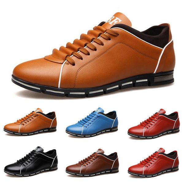 

new men casual leather shoes black red chestnut light blue fashion mens sneakers flat shoe outdoor walking size 40-45 #21