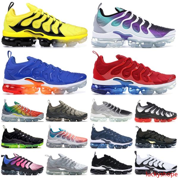 

2019 black metallic gold tn plus men designer shoes rainbow bumblebee persian violet triple black women shoes sport running sneakers