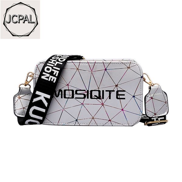 

2019 new women's small bag ins super fire laser stitching shoulder bag literary style wide shoulder strap diagonal cross