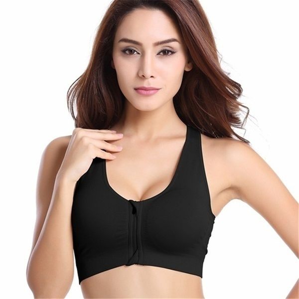 

женщины zip спорт бюстгальтер провода free zip anti-пот quick dry дышащий йога bra tank top спортивная push up фитнес бег gym, White;black