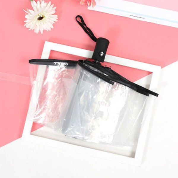 

восемь кости ветрозащитный зонт свадьба автоматический зонтик студенты цвет края прозрачный дождь ultra light тройной складной cute