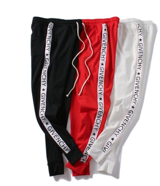 

19 men and women couple givenchy treet fa hion europe and the united tate wind hip hop beam foot pant port pant, Black