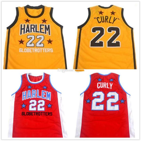 

1979-85 fred "curly" neal #22 harlem globetrotters retro basketball jersey men's stitched custom any number name jerseys, Black;red