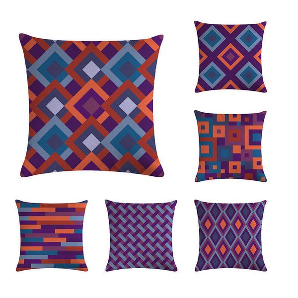 

геометрическая хлопок белье бросьте наволочку фиолетовые серии декоративные подушки для софы обивку подушки сиденья 45x45cm home decor zy406