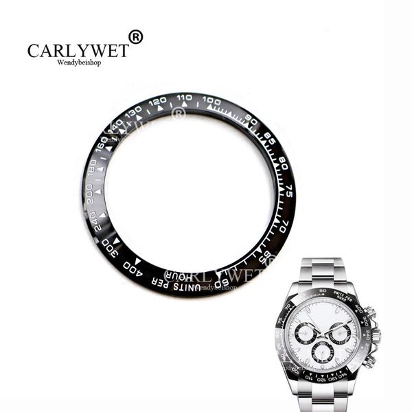 

carlywet wholesale ceramic black with white writing watch bezel for 116500 - 116520