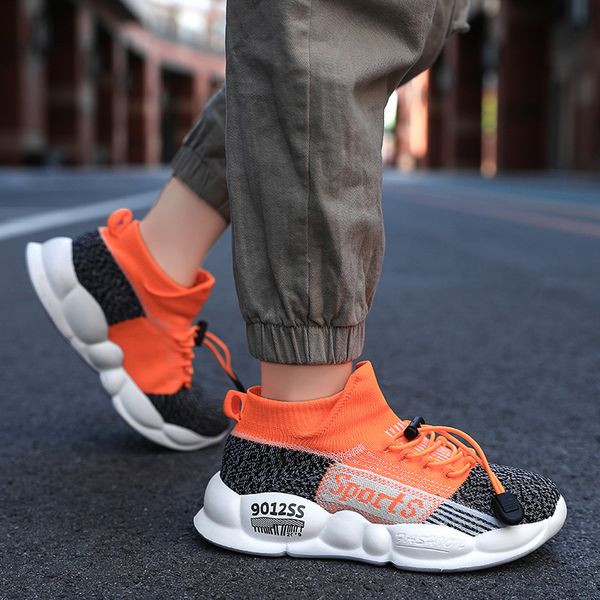 

casual kids shoes for girl socks sneakers children shoes infant toddler mesh breathable knit boys child sports running footwear, Black;red