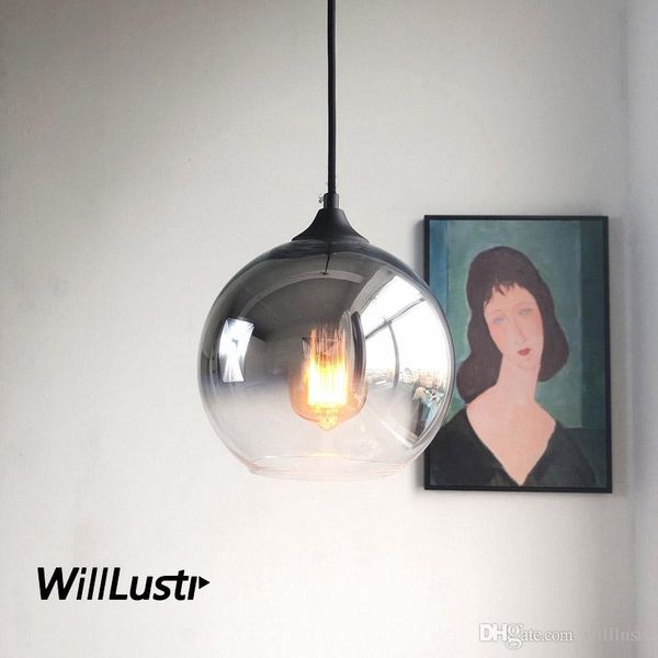

globe glass pendant lamp silver gold copper suspension light bar restaurant l sitting room bedroom gradient color chandelier
