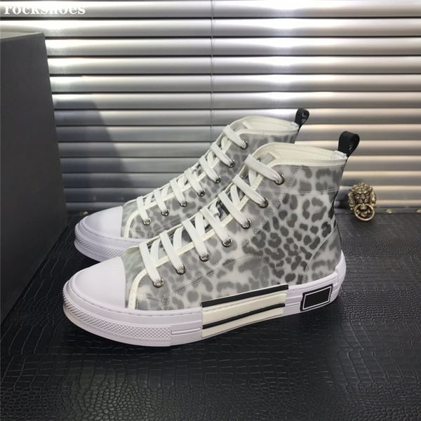 

2020 платформа b23 косой high low top sneakers obliques техническая кожа 19ss цветы leopard повседневная обувь кроссовки chaussures 36-44, Black
