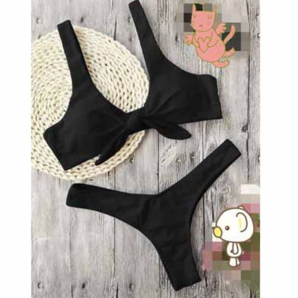 

womens swimsuits women two-piece bikini sets girls solid color bikinis ladys swimwears backless beachwear active new clothes, White;black