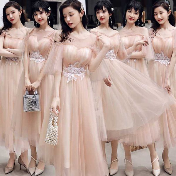 

chinese dress bridesmaid dress vestidos 2020 sister group girlfriends wedding long graduation evening women party, Red