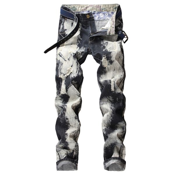 

new fashion casual hombre pencil drawstring slim fit denim pantsbrand cotton jeans men joggers stretch male jean men's jeans, Blue