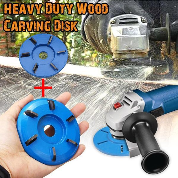 

2pcs 16mm wood carving disc angle grinder woodworking turbo plane for 16mm aperture angle grinder six-tooth milling cutter tool