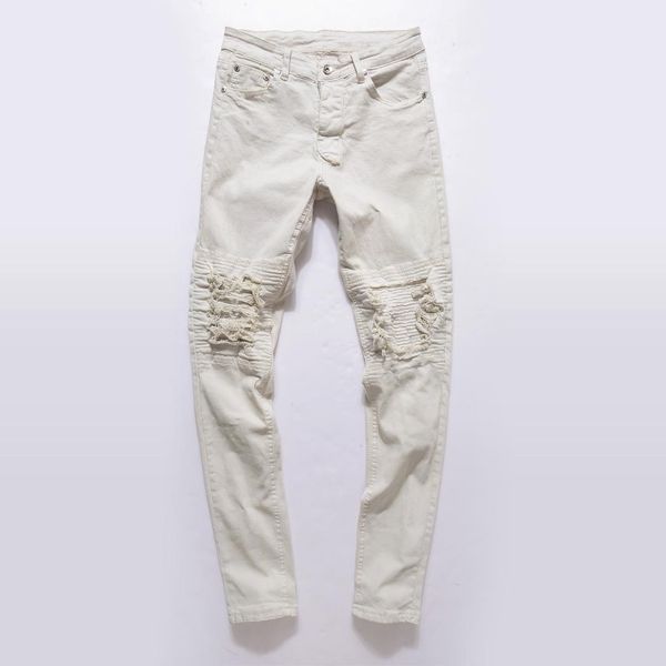 

torn jeans men 2018 straight denim pants hole mens clothing, Blue