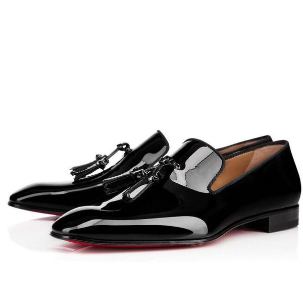 

gentleman party fashion red bottom shoes greggo orlato плоские черные кожаные оксфорды мужские женские прогулочные балетки мокасины на свадь, Black