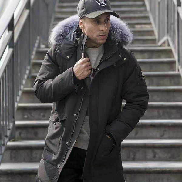 

mens long winter jacket down parkas jacket warm overcoat outdoor outwear fashion brand men clothing large size 485, Black