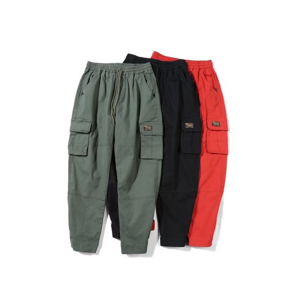 

luoye luo ye japanese-style origional popular brand workwear casual pants design loose-fit trousers 1236, White;black