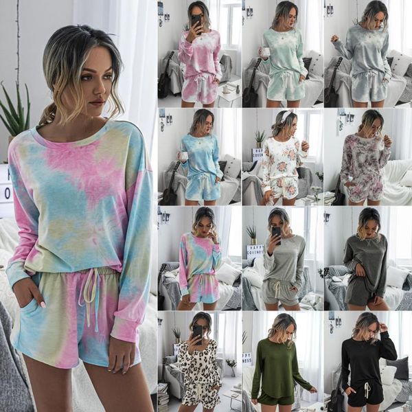 

повседневная женщина главный удобный и модная printed дама костюм два куска набора комбинезонов эластичного пояс ползунки женской комбинезон, White