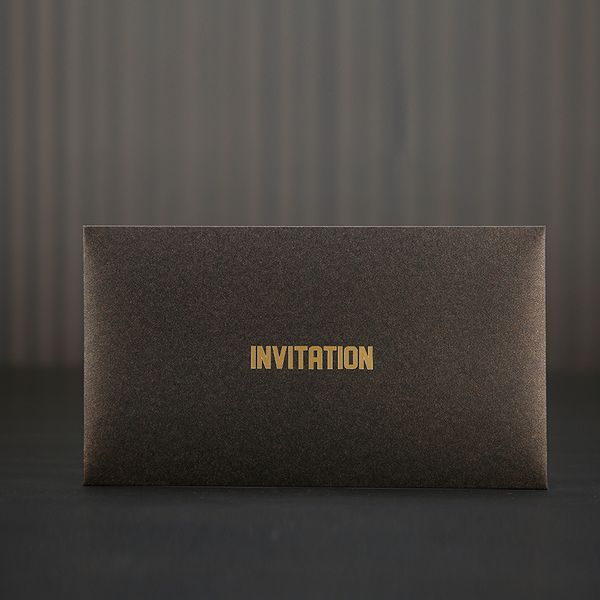 

brown business invitation envelope-style opening relocation invitation wedding meeting annual meeting