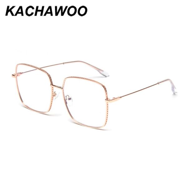 

kachawoo blue light blocking glasses square oversized mens prescription eyewear optical frames women retro full metal gold, White;black