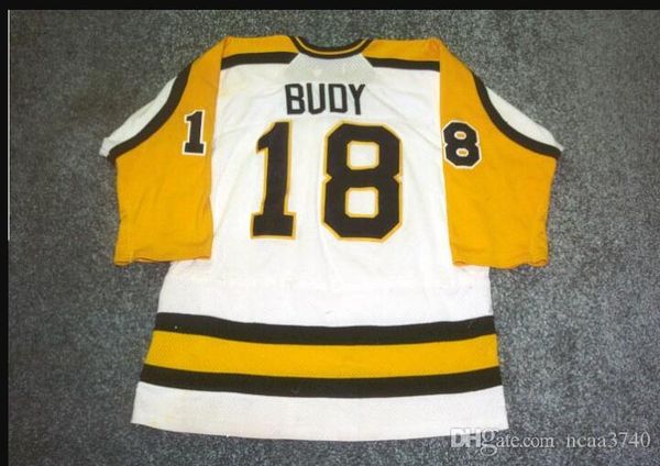 

custom men youth women vintage colorado college #18 - tim budy 1985-89 vintage hockey jersey size s-5xl, Black