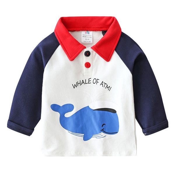 

baby stitching long sleeve t-shirt 2019 autumn new children's clothing fashion cute boys lapel long sleeve shirt for kids, Blue