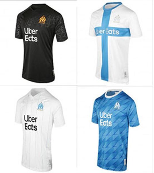 

no customization 19 20 olympique de marseille soccer jersey om jerseys 2019 2020 maillot de foot, Black;gray