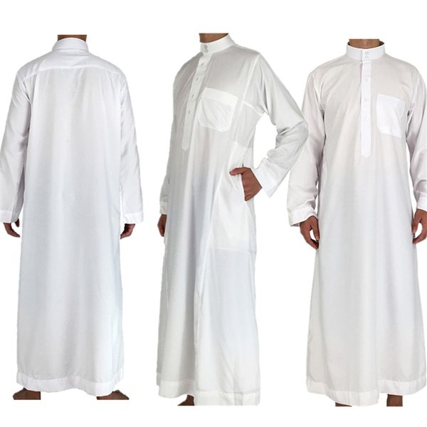 

white long sleeve islamic men clothing jubba thobe abaya dubai saudi arabia traditional ramadan eid arab robes, Red