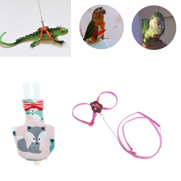 

durable bird parrot diaper convenient portable birds outdoor leading rope pink