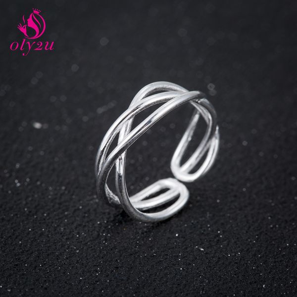 

oly2u vintage twisted geometric open rings for women midi finger ring steampunk style jewelry party ornament, Golden;silver