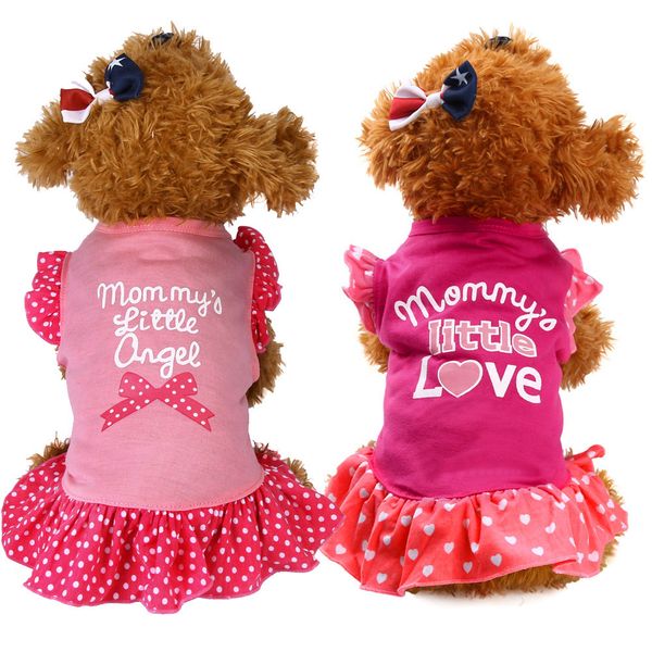 

summer cute pet puppy small dog cat pet dress apparel clothes fly sleeve dress apparel costumes dog clothes for small dogs