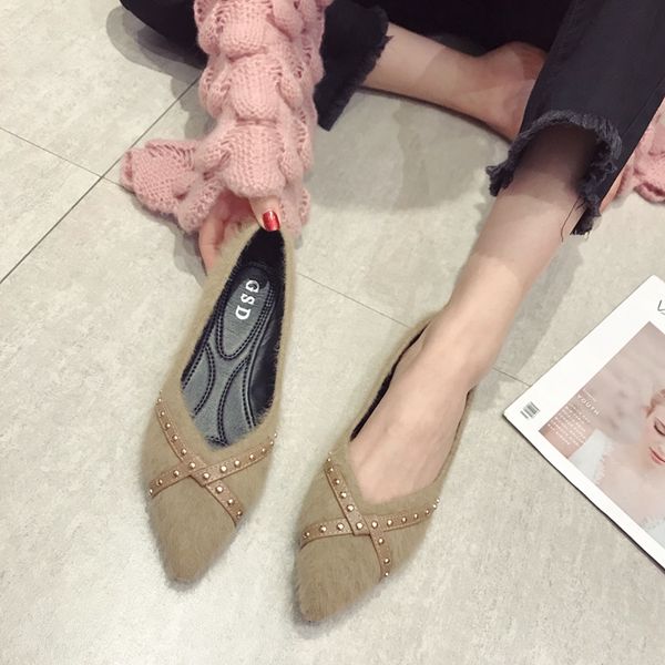 

shoes woman 2019 women modis flats pointed toe shallow mouth autumn casual female sneakers new big size cute dress nurse fall, Black