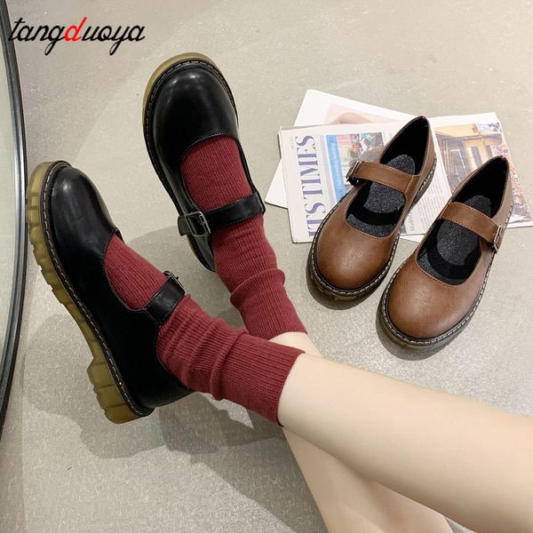

mori girl retro japanese women's shoes korean version of the wild harajuku student soft sister flat shoes lolita women, Black