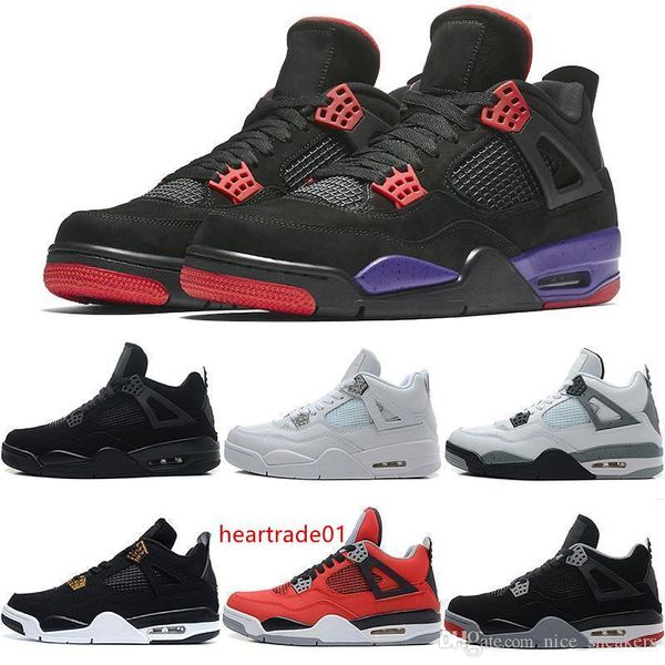 

4 men 4s basketball shoes raptors pure money royalty black white cement bred alternate motorsport 89 fire red sport sneakers size 8-13