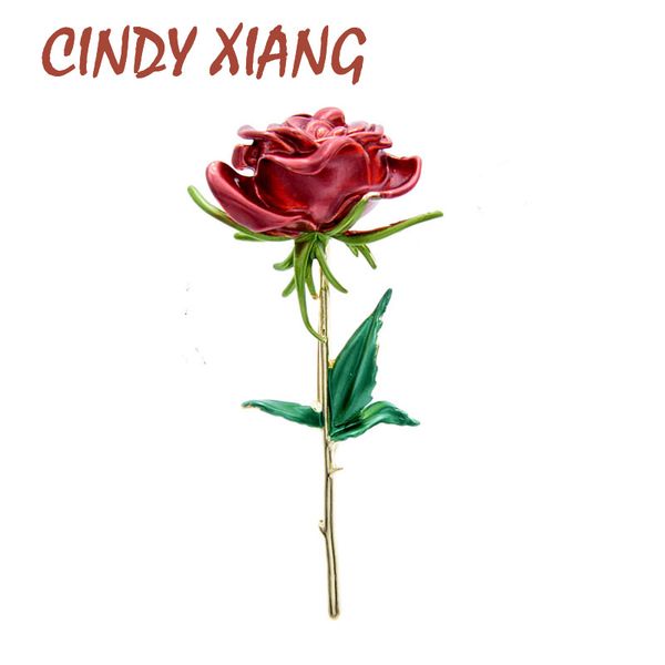 

cindy xiang enamel rose flower brooches for women lady fashion flower pin spring summer design 4 colors available gift, Gray