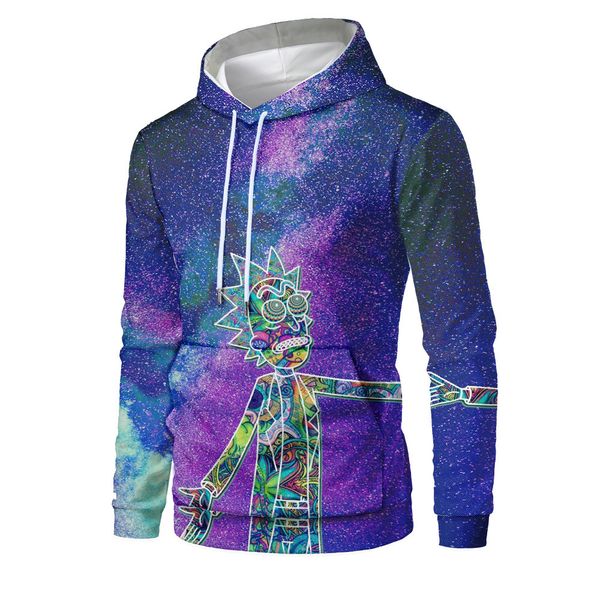 

mens designer cartoon series 3d digital printing fashion sweater, Black