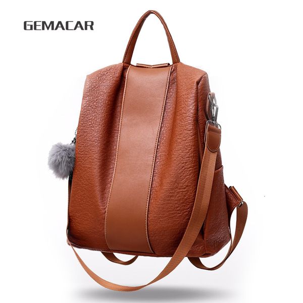 

женская водонепроницаемый рюкзак повседневная женская сумка противоугонная bagpack lightweight школа мешок плеча pu кожаный черный коричневы