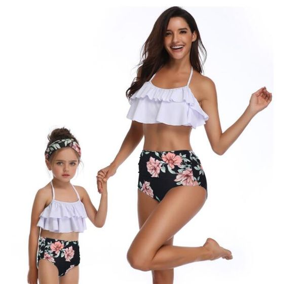 

discount parent child swiwear swimsuit bikini suit split kids women girls children flexible stylish leopard print bikini sets