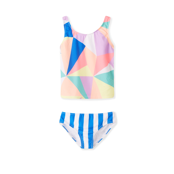 

women's swimwear girls 2-piece bikini swimsuit bathingsuit girl's two piece swimsuits ruffle hem tankini set cross back, White;black