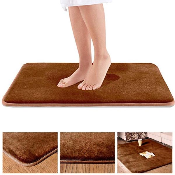 

memory bath mat anti slip water-absorbing mat coral fleece carpet sitting room rug machine washable shower rug#4