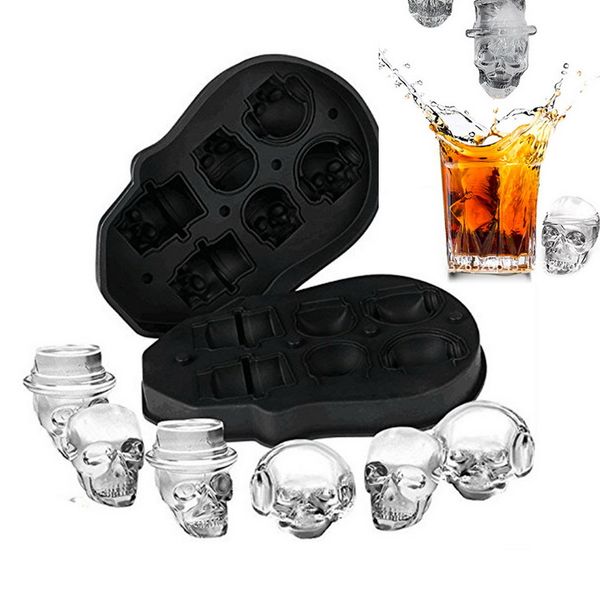 

ice cube maker tray 3d skull silicone mold diamond diy ice maker household use cocktails silicone for whiskey tools