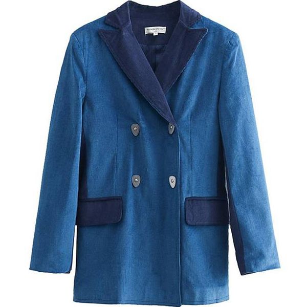 

women coats and jackets spring and autumn new vintage corduroy jacket matching color slim temperament small suit woman, Black;brown