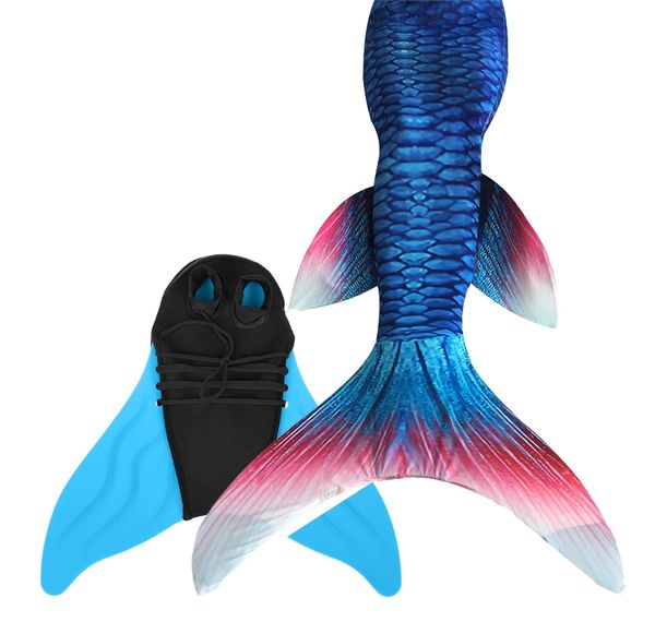 

girls women mermaid tails with flipper swimmable cosplay costume swimwear with monofin for children & swimming fins