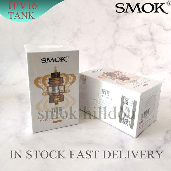 

SMOK TFV16 Сетчатый резервуар Sub-ohm с двойными сетчатыми петлями TFV16 Максимальная загрузка 9 мл Емкость V16 Распылитель Pyres Стеклянная трубка 100% оригинал