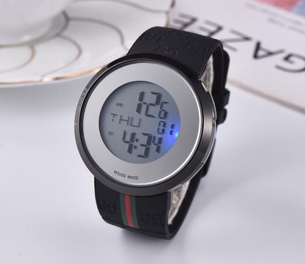 

Aaa luxury men watche fa hion brand rubber belt quartz movement electronic digital dial port men watche wri twatche