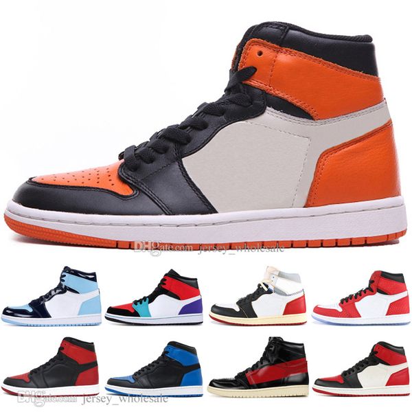 

1 mid og banned bred toe black spider-man unc 1s 3 men basketball shoes chicago royal blue white mens luxury designer sneakers sport