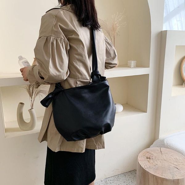 

fashion knot shoulder bags for women soft leather crossbody bag large capacity messenger bags luxury handbag bolsa feminina new