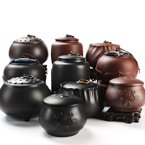 

китайский стиль чай jar конфеты коробка хранения с крышкой для кухни керамическая бутылка еды канистра пряности хранения кухонные аксессуары